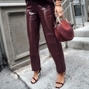 Vintage Newport News Deep Burgundy Leather Pants